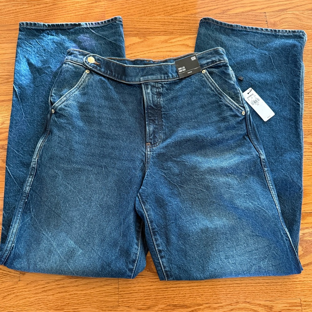 Express Women’s Wide Leg High Rise Denim Jean Pants Size 10